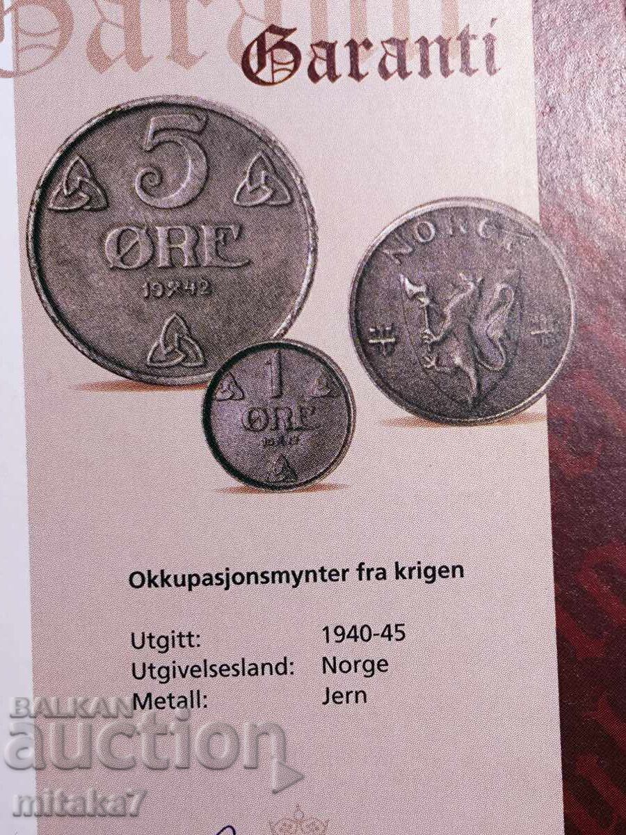 Set de monede, Norvegia, 1940-45. - 7 Set de monede, Norvegia, 1940-45. - 7
