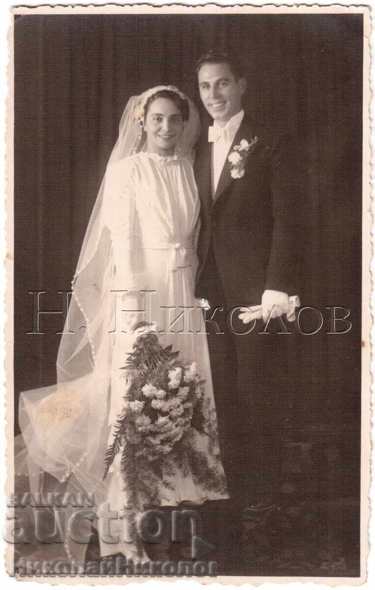 1938 FOTOGRAFIE VECHE CUPLU CĂSĂTORIT FOTO REMBRANDT D232