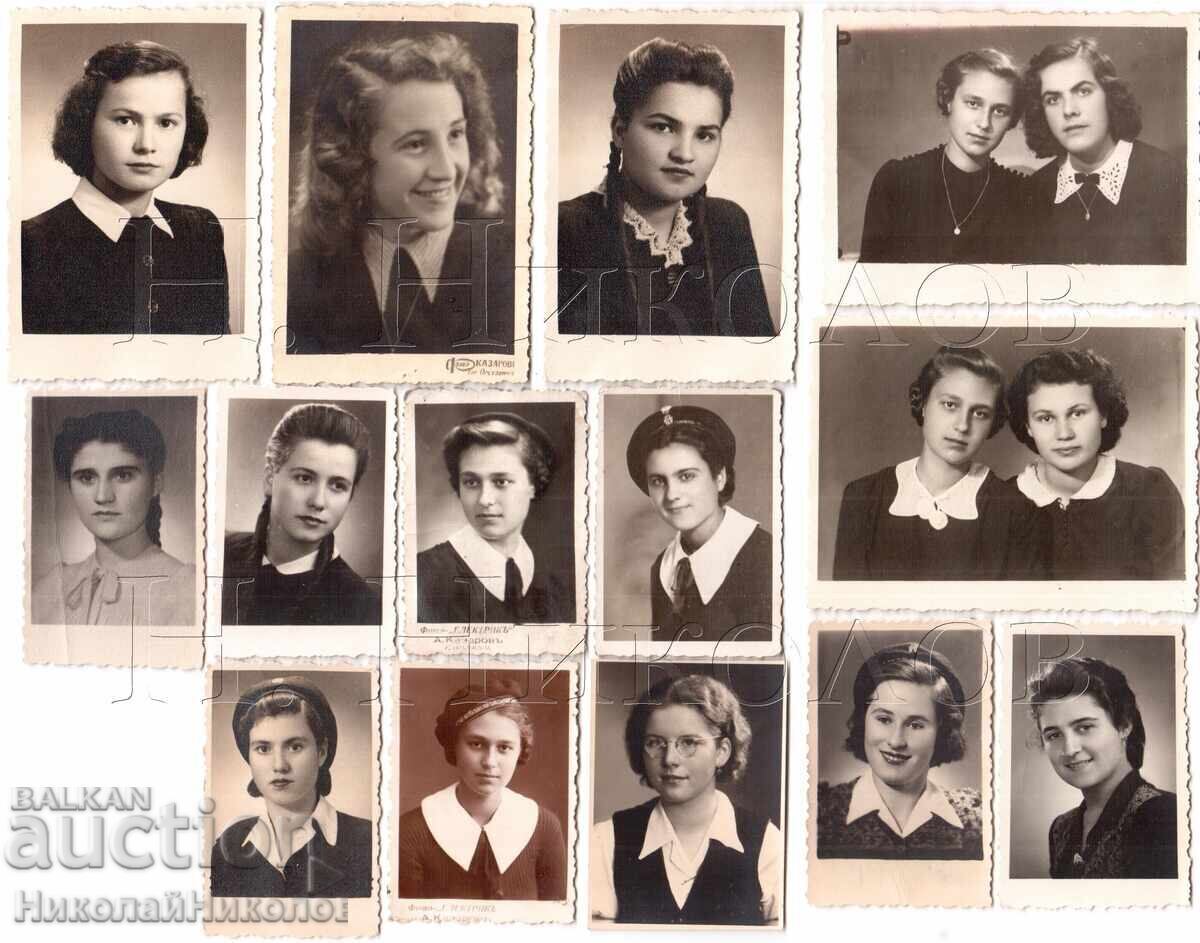 LOT 14x OLD PHOTOS OF GIRLS, HIGH SCHOOL STUDENTS D234