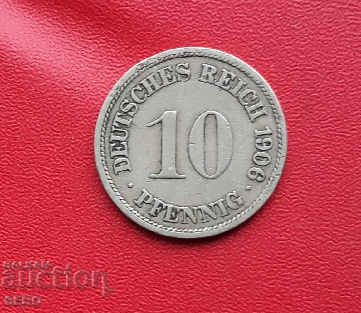 Γερμανία-10 Pfennig 1906 F-Stuttgart