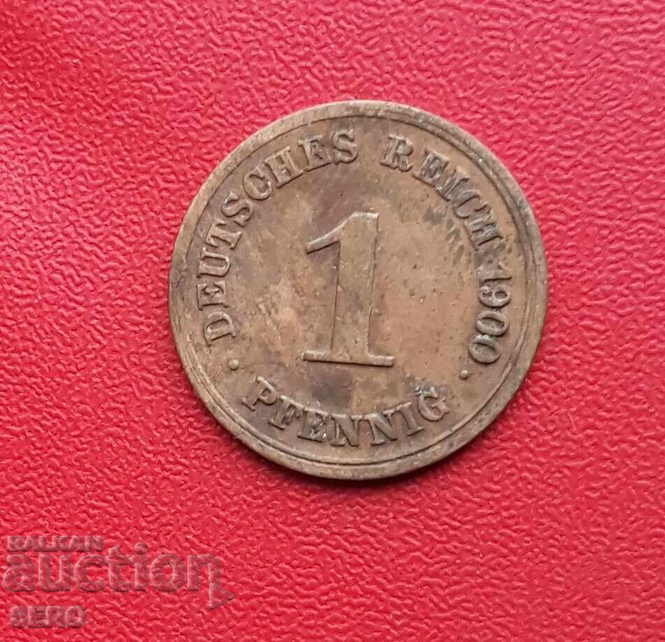 Germany-1 Pfennig 1900 G-Karlsruhe