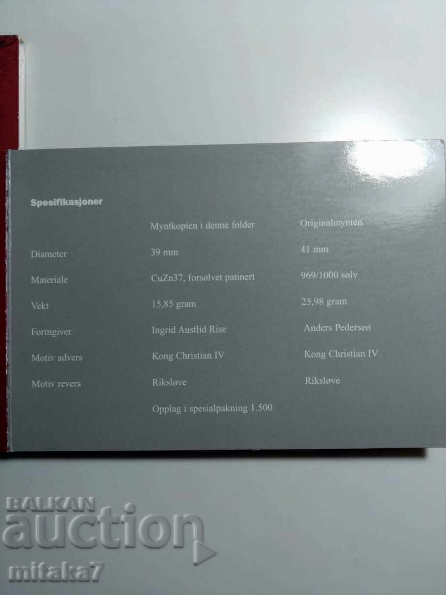 COPY of a silver coin, Christian IV, Norway - 7