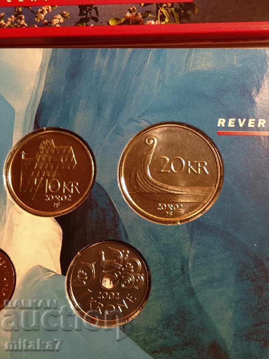 Σετ νομισμάτων, Νορβηγία, 2002. - 5 Σετ νομισμάτων, Νορβηγία, 2002. - 5