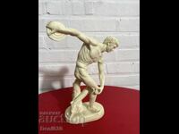 Greek discus thrower “Diskobolo” retro alabaster sculpture