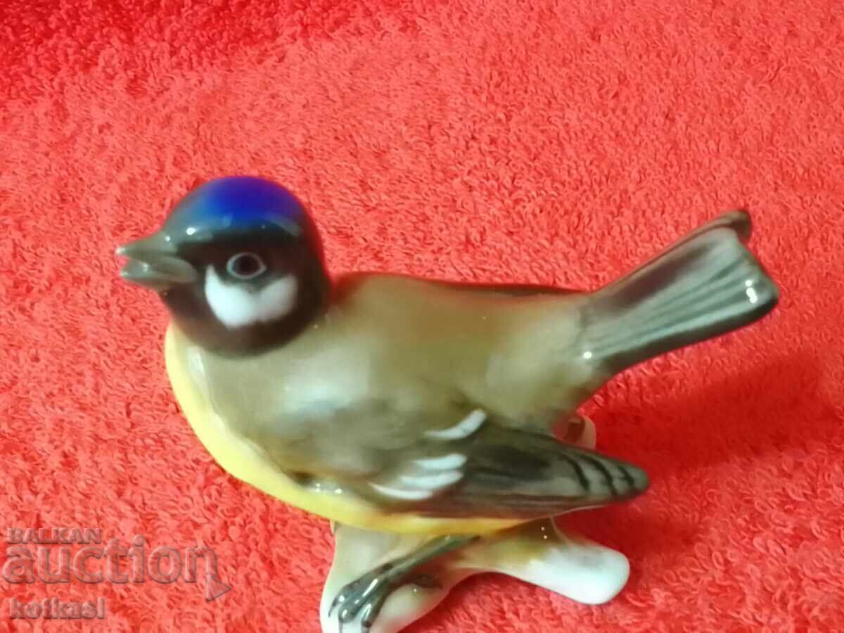 Old Colored Porcelain Figure Tit Bird Rosenthal - 6