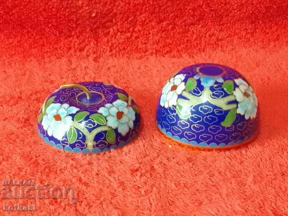 Apple brass jewelry box cloisonne cellular enamel - 6