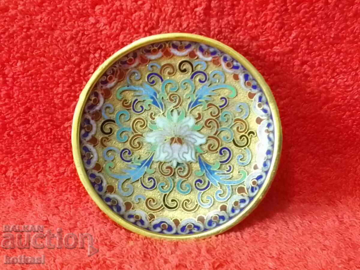 Old small plate panel cellular enamel cloisonne cloisonné with price 45.50 BGN | € 23.26