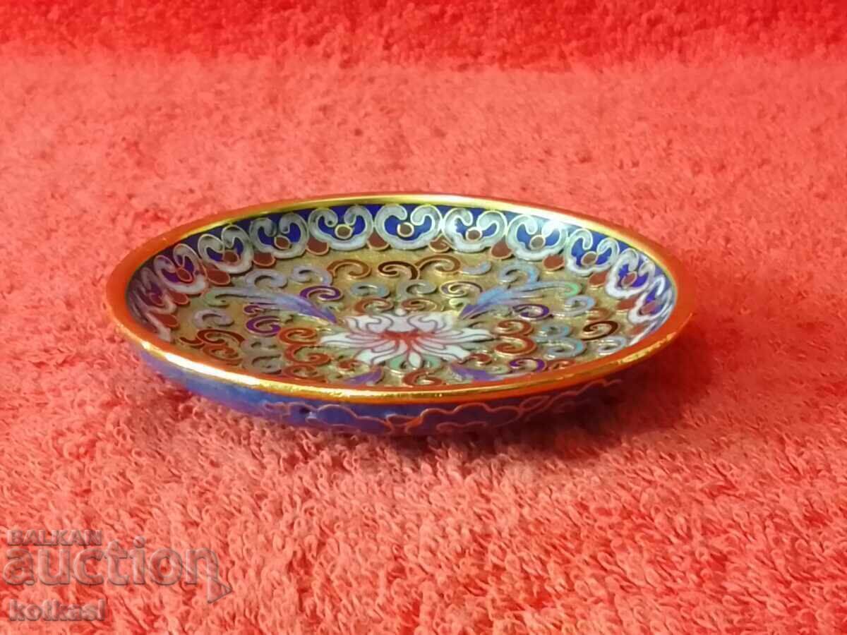 Delivery of Old small plate panel cellular enamel cloisonne cloisonné