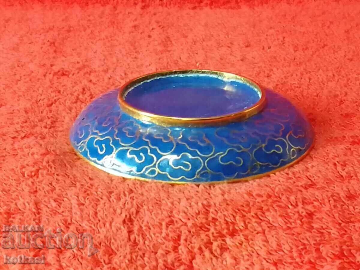 Old small plate panel cellular enamel cloisonne cloisonné - 5