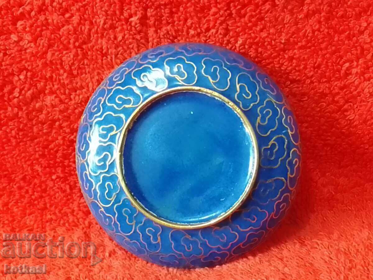 Old small plate panel cellular enamel cloisonne cloisonné - 6