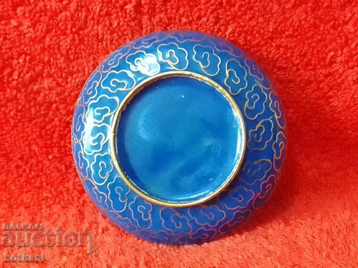 Old small plate panel cellular enamel cloisonne cloisonné - 7