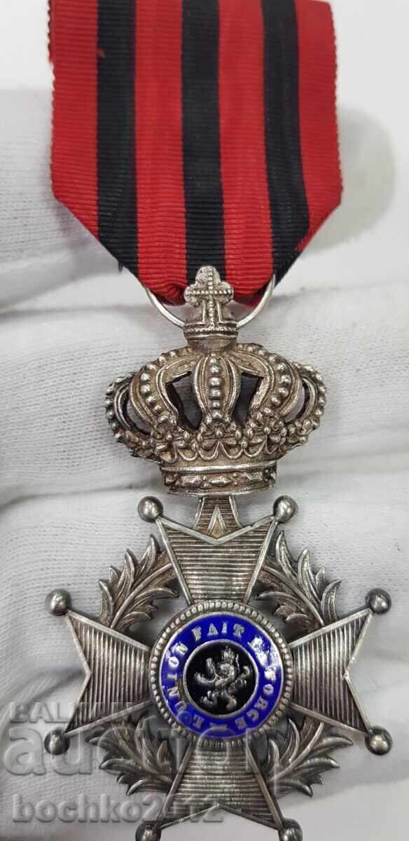 Collectible silver order with crown and enamel Kingdom of Belgium - 5 Collectible silver order with crown and enamel Kingdom of Belgium - 5