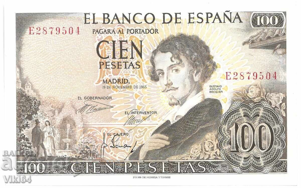 Spain Banknote 100 Pesetas 1965 Pesetas Spain Banknote 100 Pesetas 1965 Pesetas