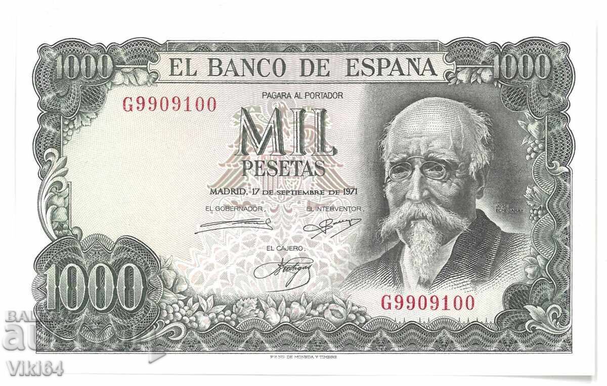 Bancnota Spaniei 1000 pesetas 1971 Pesetas