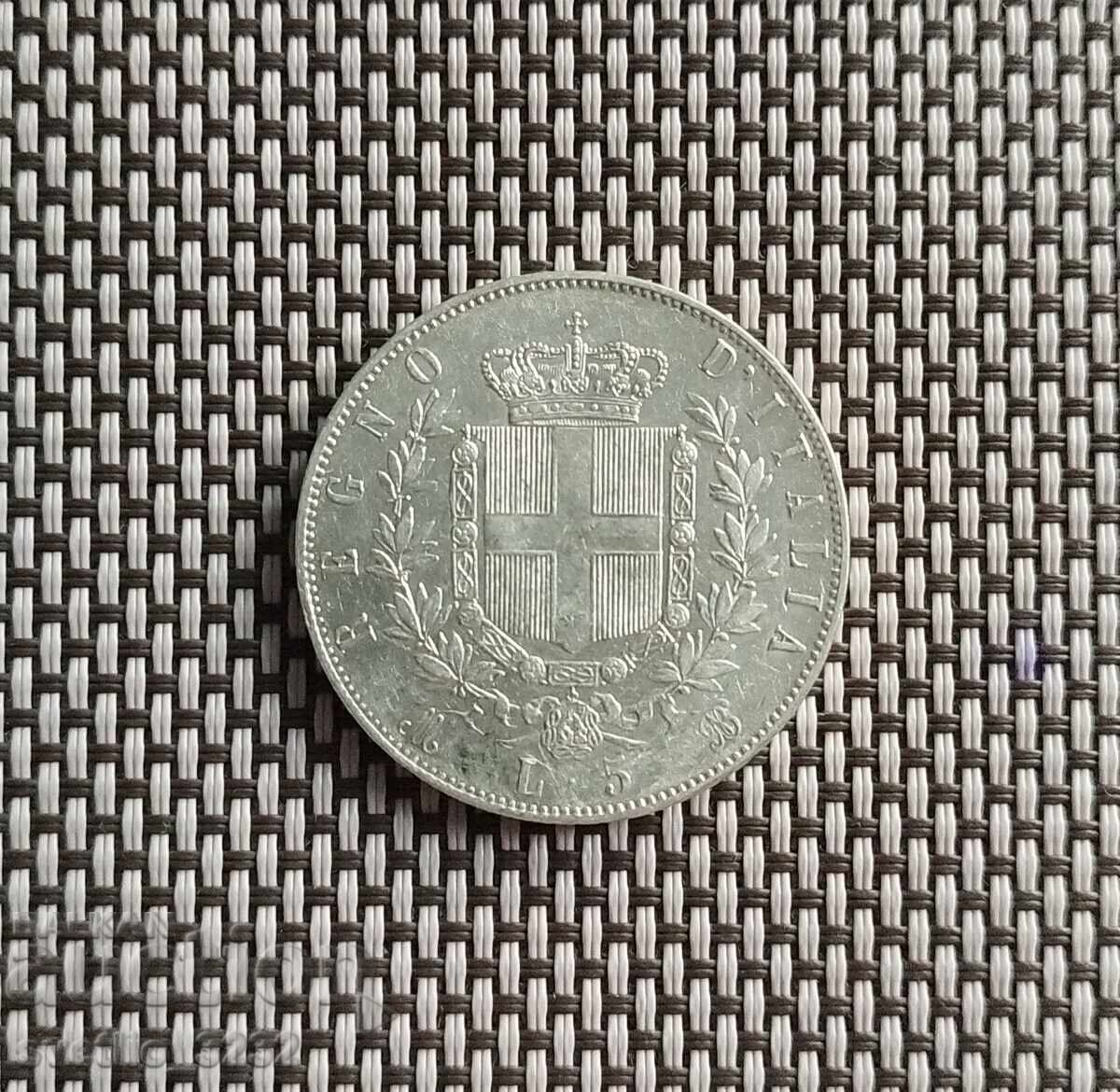 5 lire 1871 Italia