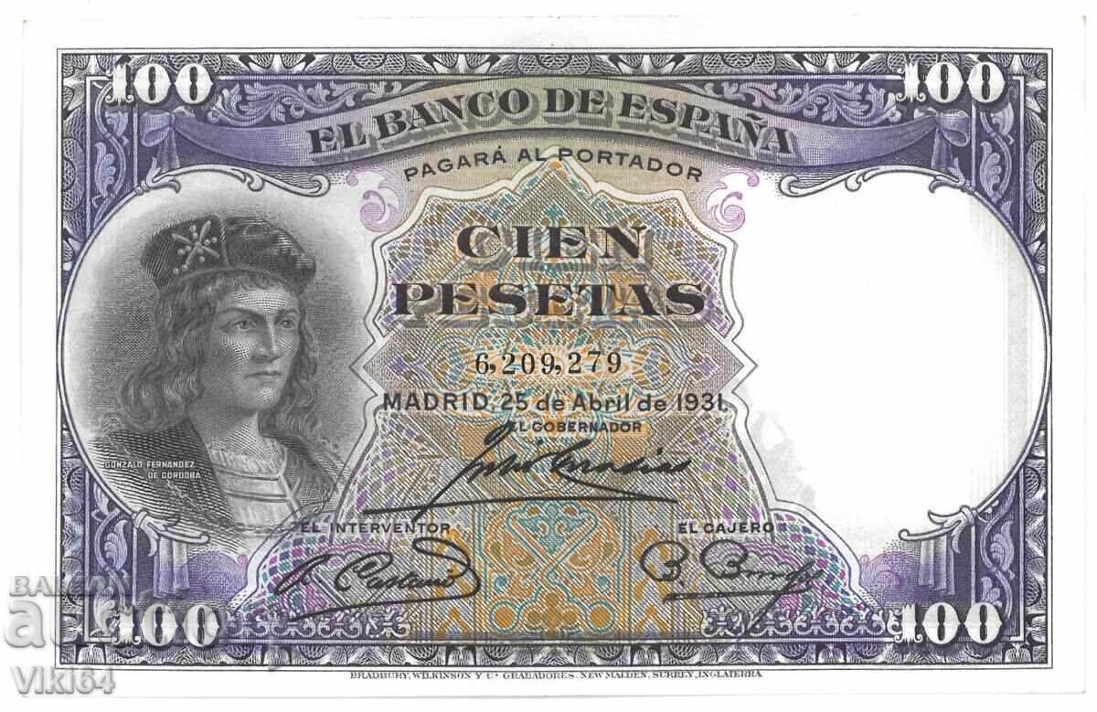 Spain Banknote 100 Pesetas 1931 Pesetas