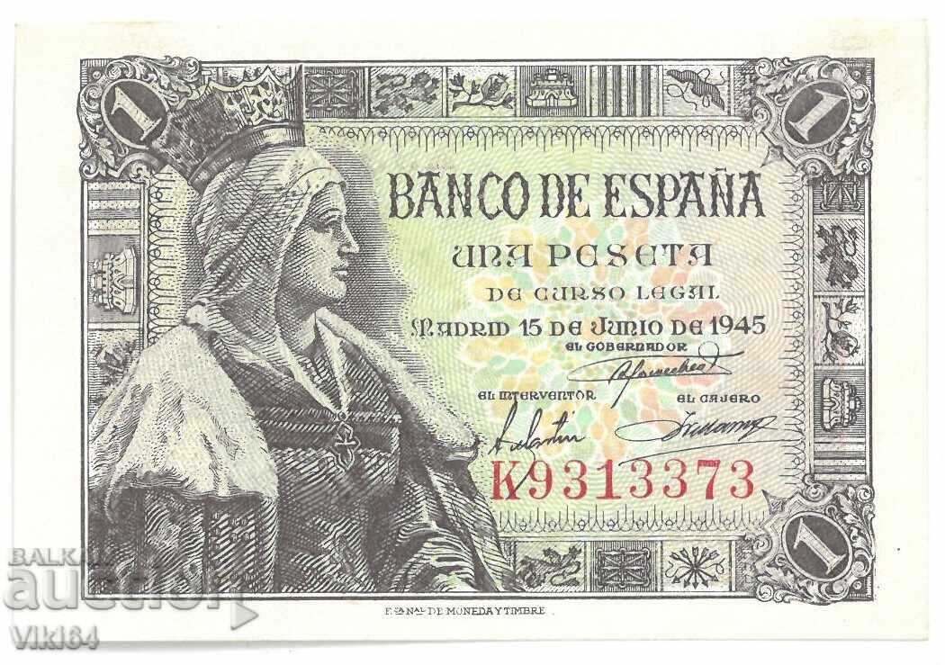 Spain Banknote 1 Peseta 1945 Peseta