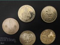 Six BG commemorative coins/five of 2 leva and one of 1 leva