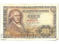 Bancnota Spaniei 100 Pesetas 1948 Pesetas