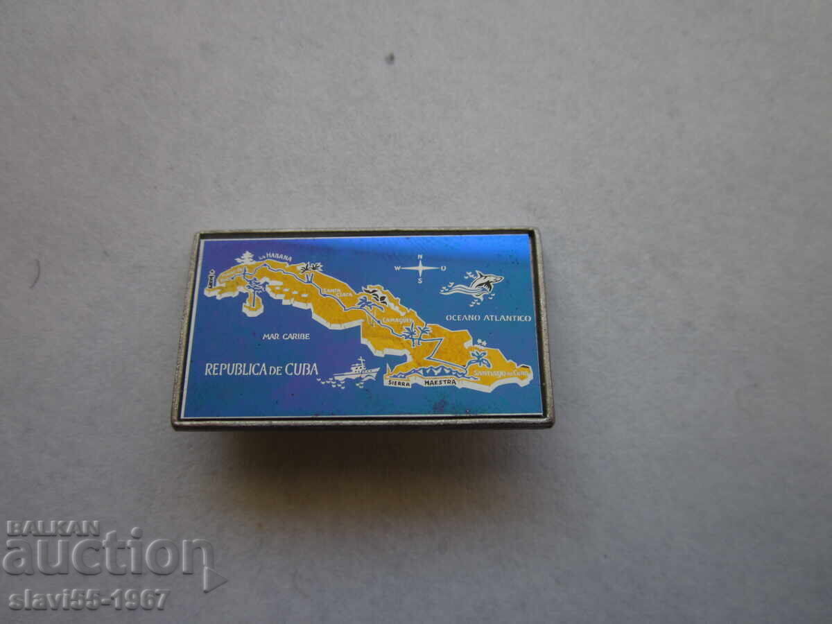 METAL BADGE REPUBLIC OF CUBA BZC !!! METAL BADGE REPUBLIC OF CUBA BZC !!!