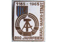 17390 Badge 800 years of Karl Marx City Stadt Germany - enamel