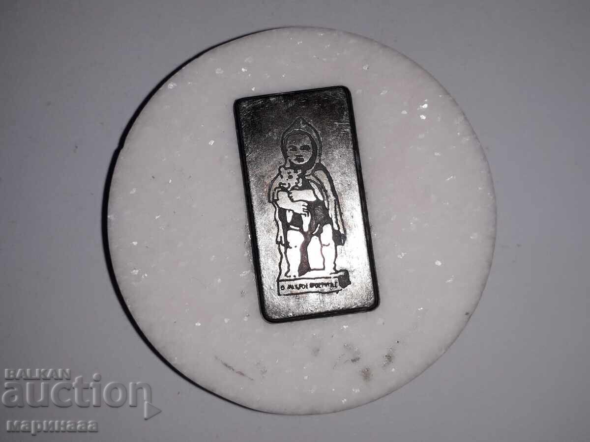 SILVER PLATED PLAQUE IN MARMORE. GREECE SILVER PLATED PLAQUE IN MARMORE. GREECE