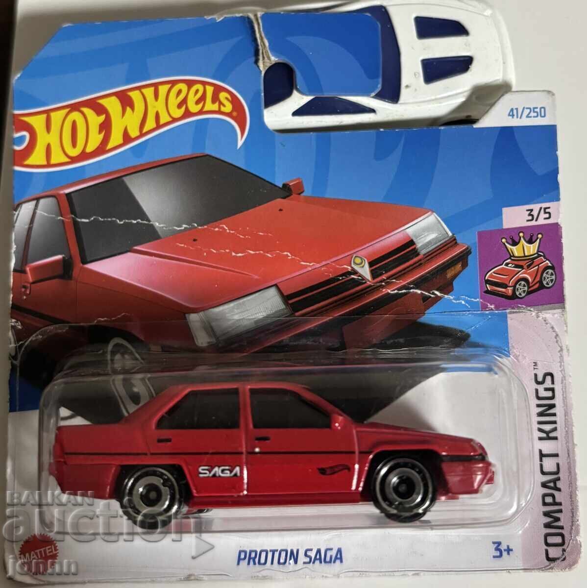 Hot Wheels diecast car, Proton Saga, 1:64, red