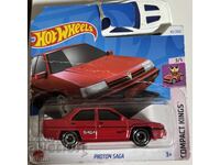 Hot Wheels diecast car, Proton Saga, 1:64, red