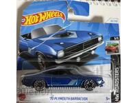 Hot Wheels Metal Car, '70 Plymouth Barracuda, 1:64, Μπλε