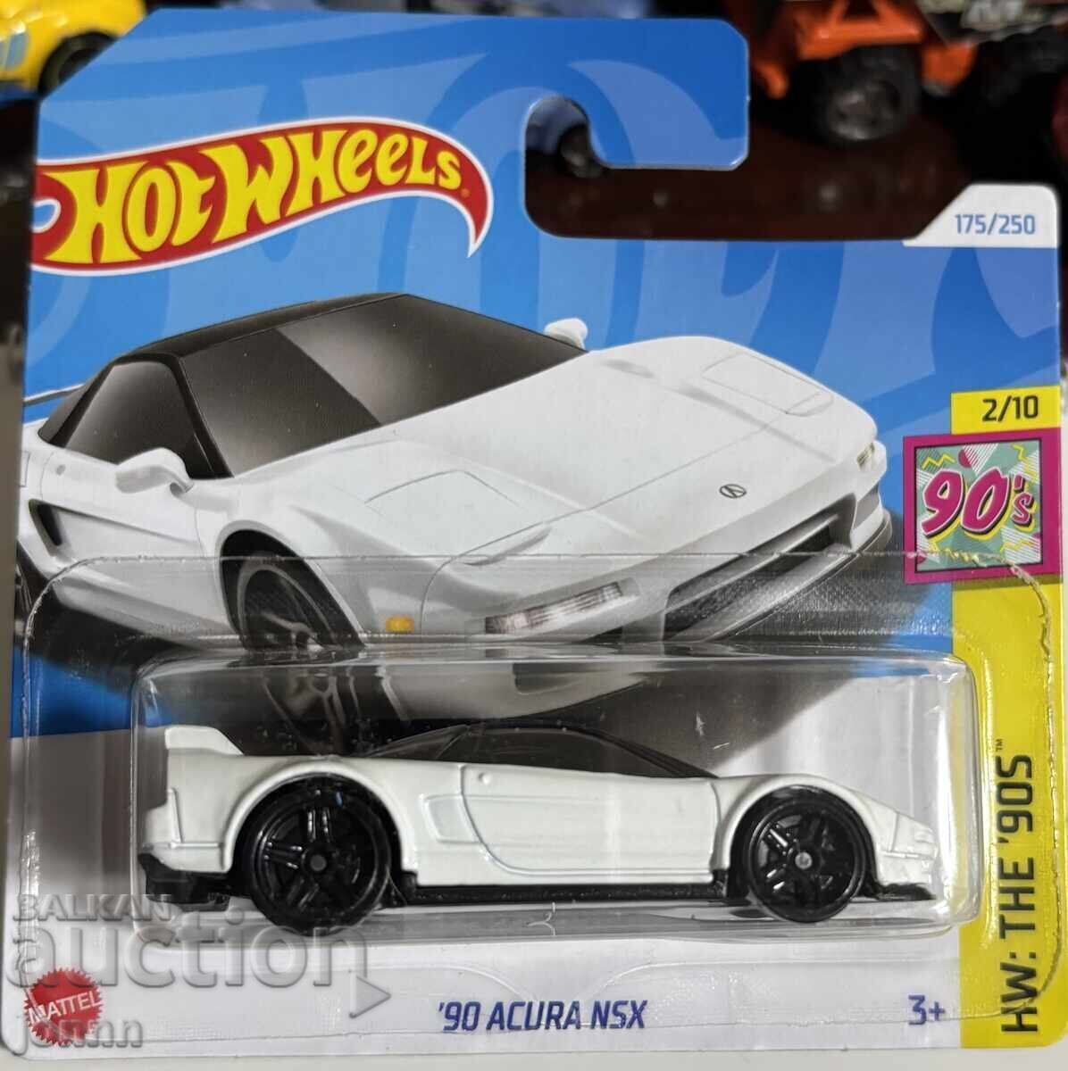 Hot Wheels diecast car, '90 Acura NSX, 1:64, white