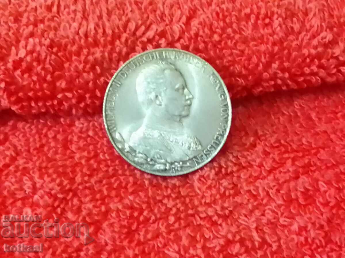 Old silver coin 2 marks 1913 Germany Prussia quality Old silver coin 2 marks 1913 Germany Prussia quality
