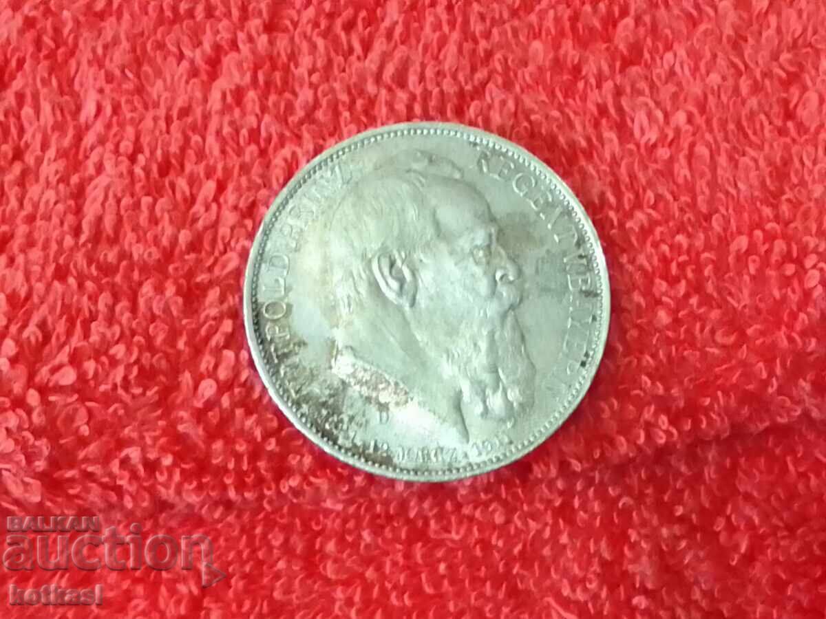 Silver coin 3 marks D 1911 Germany Bavaria quality Silver coin 3 marks D 1911 Germany Bavaria quality