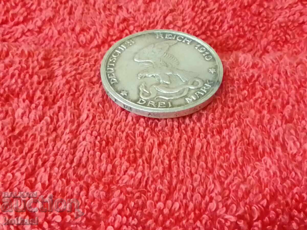 Old silver coin 3 marks 1913 Germany Prussia quality - 6 Old silver coin 3 marks 1913 Germany Prussia quality - 6