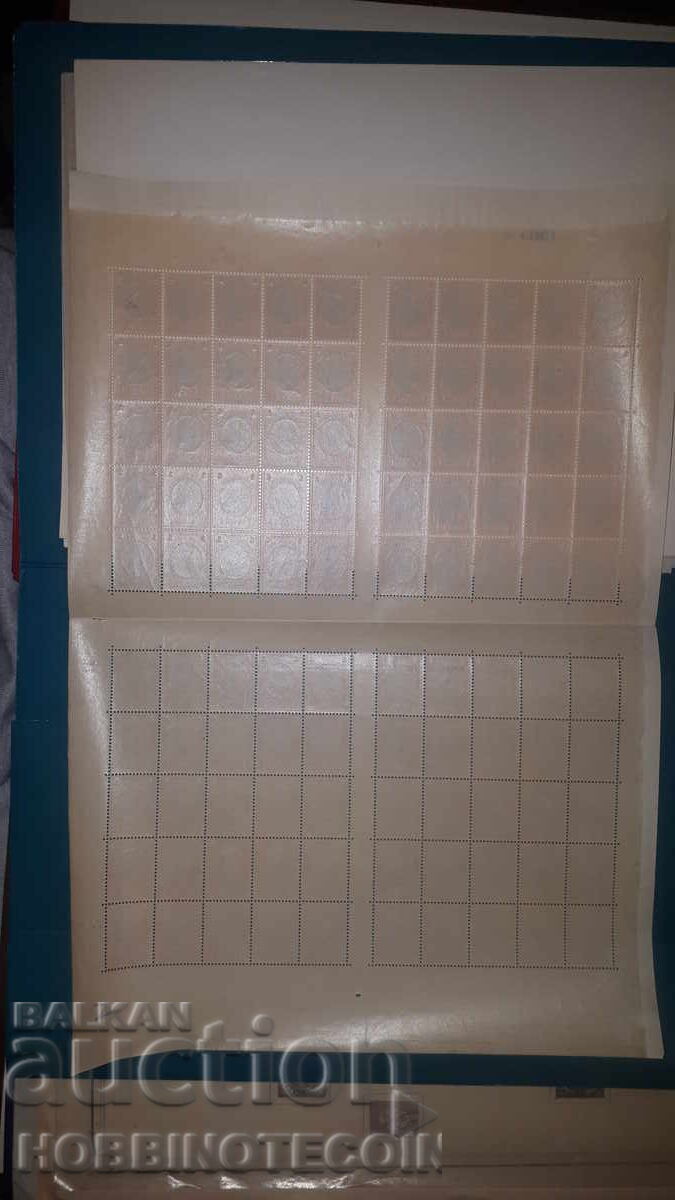 BULGARIA FERDINAND BK 62 II SHEET 100 Pcs 1905 FIRST RUBBER MLH with price 2931.74 BGN | € 1498.97