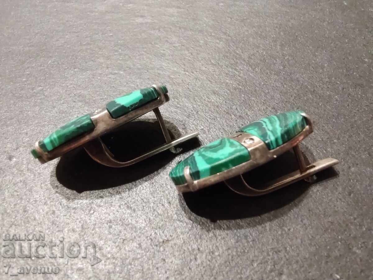 Auction  Earrings - Russian, silver 875, stone USSR, 30.12.24