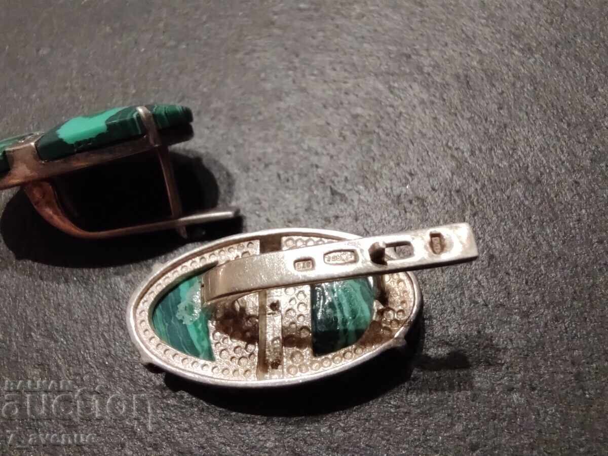 Earrings - Russian, silver 875, stone USSR, 30.12.24 - 5