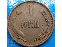 Denmark 1899 1 ore jorre Christian IX bronze