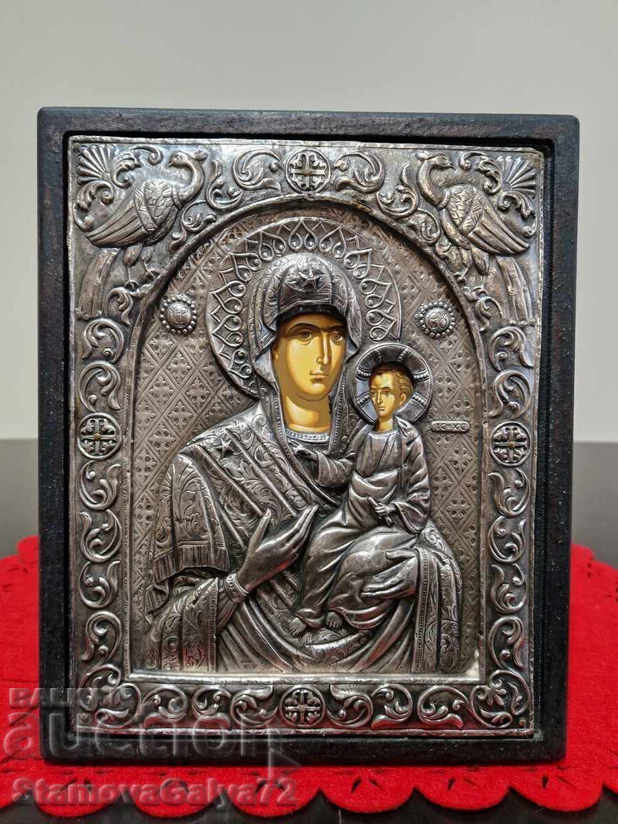 Beautiful antique large silver icon - Certificate with price 198.00 BGN | € 101.24 Beautiful antique large silver icon - Certificate with price 198.00 BGN | € 101.24
