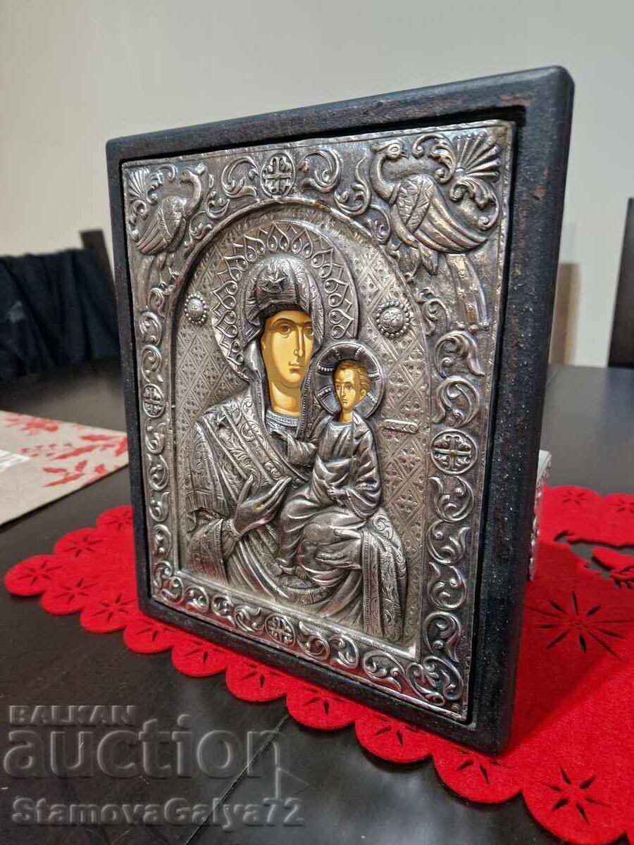 Beautiful antique large silver icon - Certificate - 5 Beautiful antique large silver icon - Certificate - 5