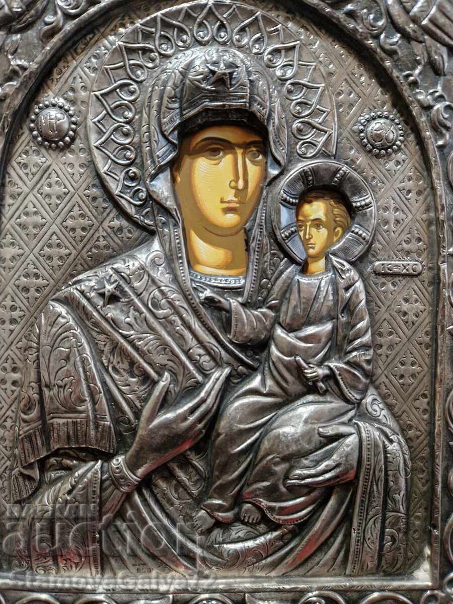 Beautiful antique large silver icon - Certificate - 6 Beautiful antique large silver icon - Certificate - 6