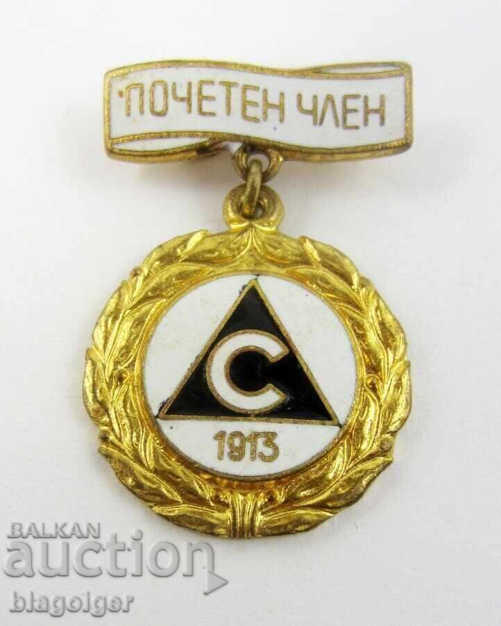 Football-Award badge-Enamel-Honorary member-Slavia Sofia Football-Award badge-Enamel-Honorary member-Slavia Sofia
