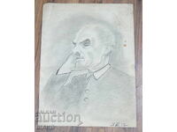 1957 Master drawing pencil portrait of a man