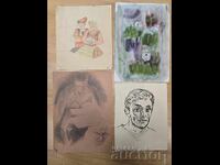 B.Z.C Lot of old paintings / Drawings