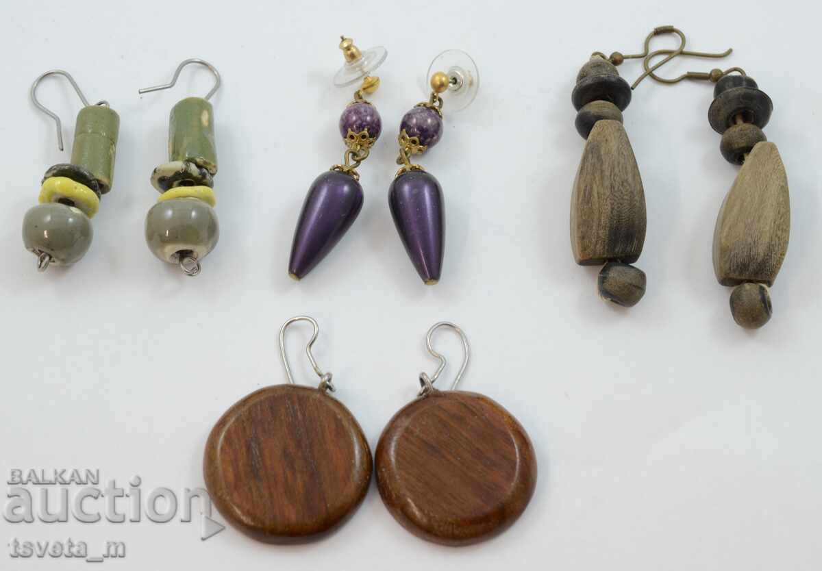 Lot of 4 women's earrings with price 5.00 BGN | € 2.56 Lot of 4 women's earrings with price 5.00 BGN | € 2.56