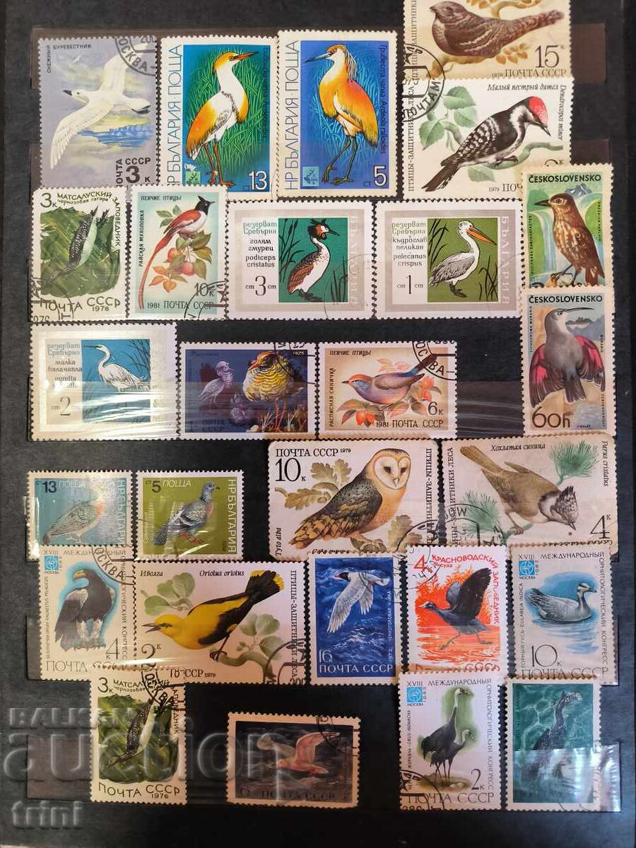 Lot of stamps Fauna Birds 27 pieces