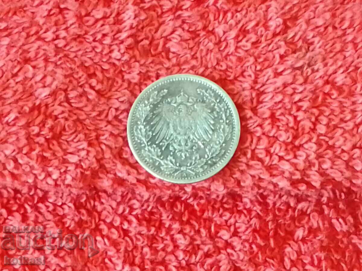 Old silver coin 1/2 mark 1914 A Germany quality - 5 Old silver coin 1/2 mark 1914 A Germany quality - 5