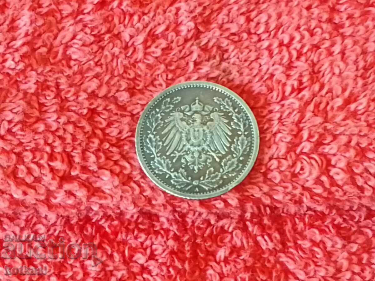 Old silver coin 1/2 mark 1912 A Germany quality - 5 Old silver coin 1/2 mark 1912 A Germany quality - 5