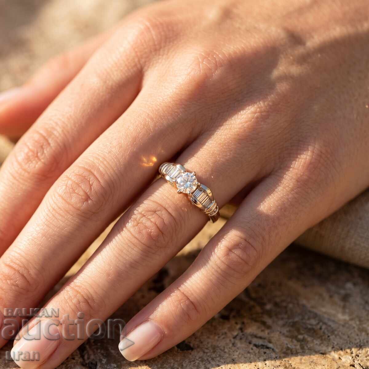 New Gold Ring with 1.03ct Natural Diamonds - 5