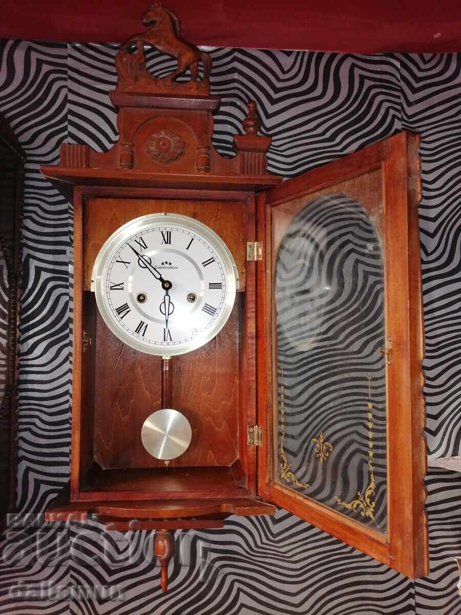old wooden wall clock Commodore with price 170.00 BGN | € 86.92 old wooden wall clock Commodore with price 170.00 BGN | € 86.92