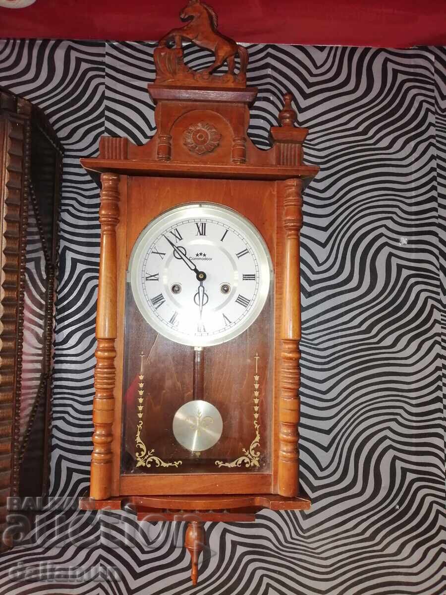 old wooden wall clock Commodore